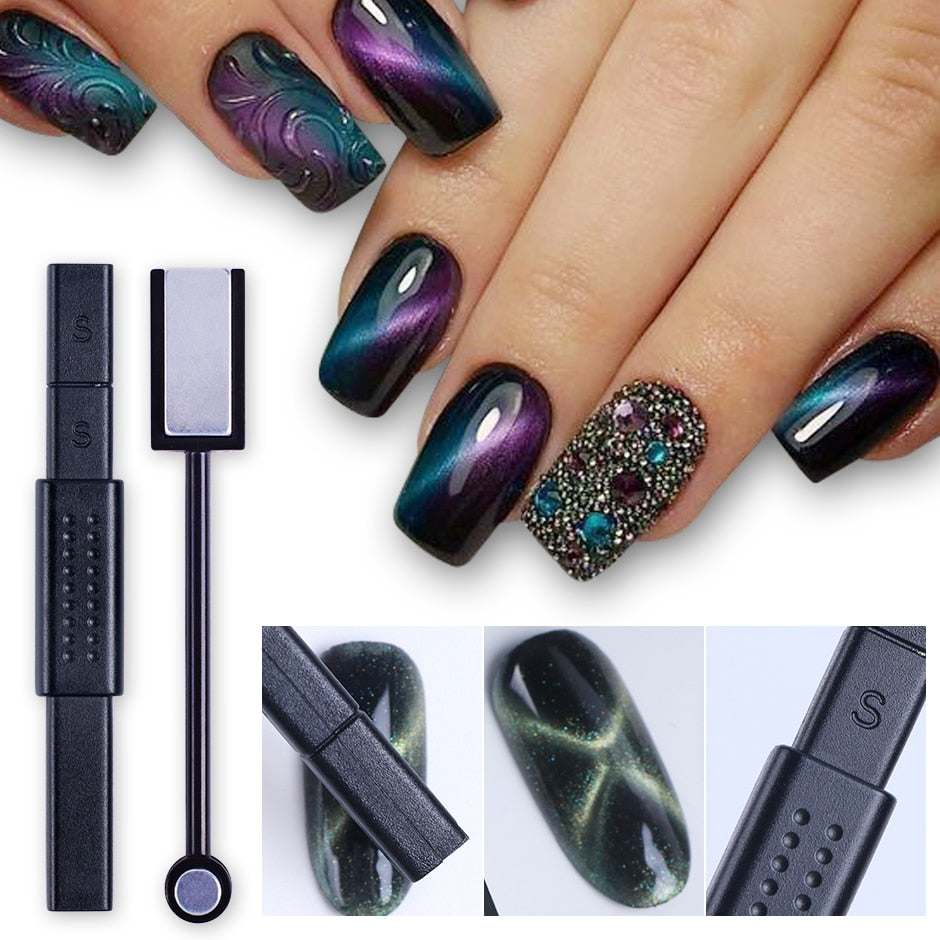 3D Cat Eye Nail Magnetic Stick 12 in 1 Magnet Board Pen for Cat Eye Gel Polish Nail Acrylic Charm Line Strip DIY Tool CH948-1