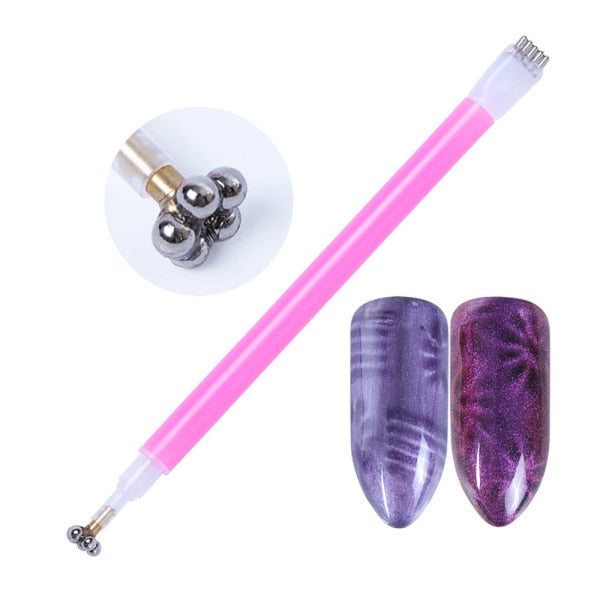 3D Cat Eye Nail Magnetic Stick 12 in 1 Magnet Board Pen for Cat Eye Gel Polish Nail Acrylic Charm Line Strip DIY Tool CH948-1