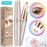 Electric Eyebrow Trimmer Epilator Painless Face Eye brow Hair Remover Pen Lipstick Shaver with LED Light Shaving Dropshipping