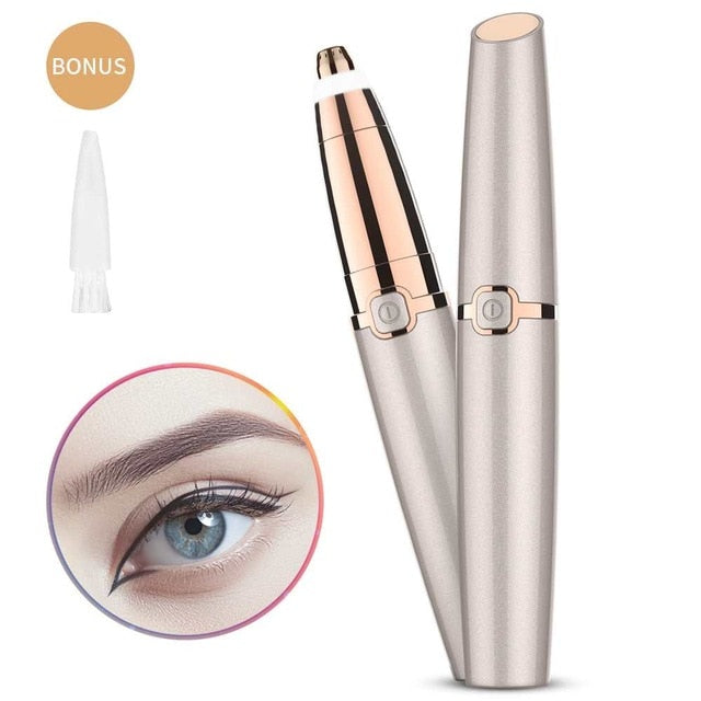 Electric Eyebrow Trimmer Epilator Painless Face Eye brow Hair Remover Pen Lipstick Shaver with LED Light Shaving Dropshipping